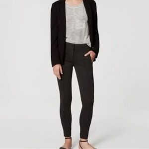 Loft Ponte Knit Front Seam Skinny Pants Gray Size 2